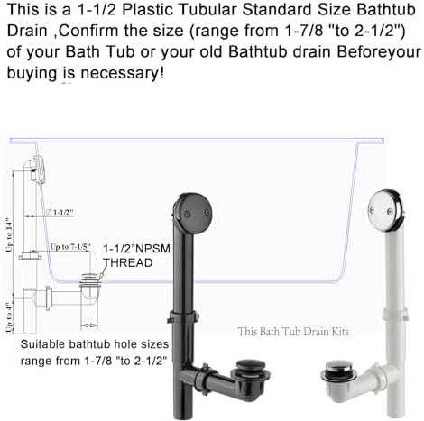 Premium bathtub drain kit for easy clog-free draining