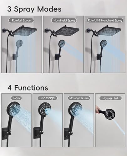 Rain Experience - Premium 122 Rainfall Handheld Shower Head with Anti-Clog Technology