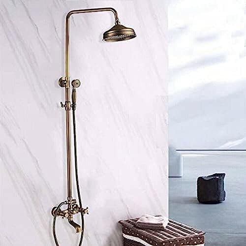 Antique Style Wall-Mounted Shower Faucet with 8-Inch Handles Unique Design