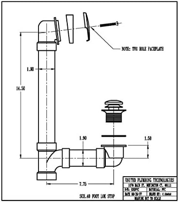 Plumb Pak 630PVC 1-12-Inch Foot Lok Stop Bathtub Drain Kit