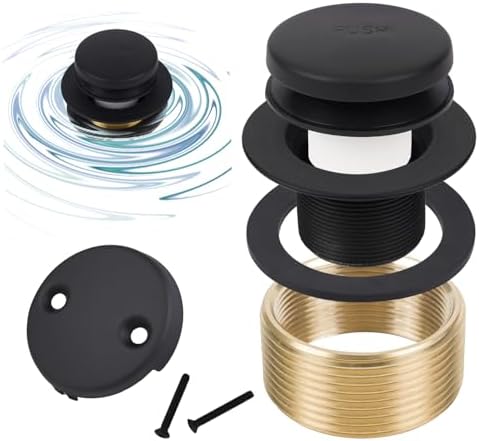 Premium Black Tub Drain Kit by FOUXTEL