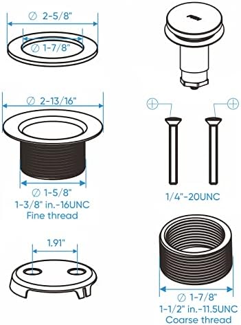 miniDownstat Brushed Nickel bathtub drain conversion kit