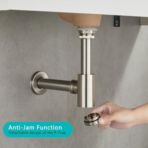 Bathroom Sink P-Trap Kit with Height Adjustable Design Durable Stylish Solid Brass