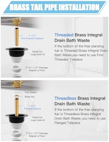 Quick and Easy Bathtub Drain Kit with Universal Compatibility and Multiple Installing Options