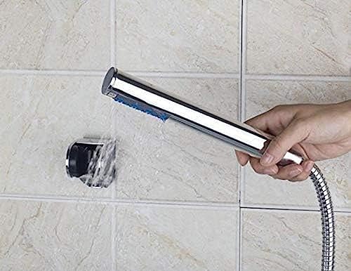 New Glass Spout Tub Showers Set Chrome Wall Mount Handheld Mixer Faucets
