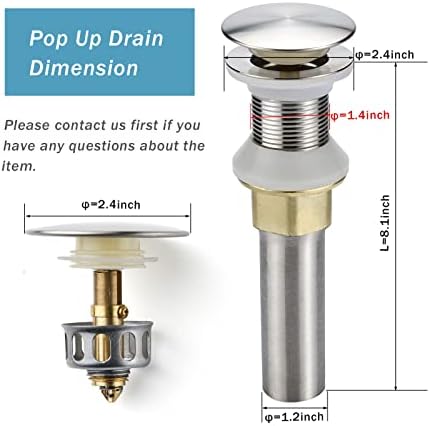 2-Piece Bathroom Sink Drain Stopper
