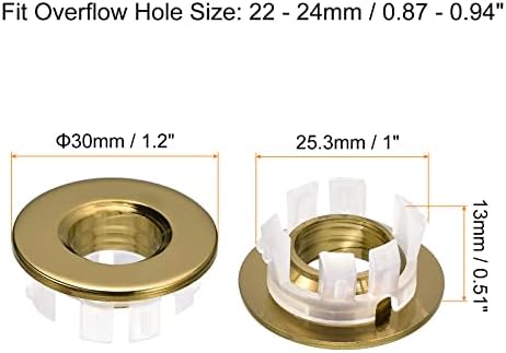 Sink Trim Overflow Cover for Kitchens Bathrooms Gold