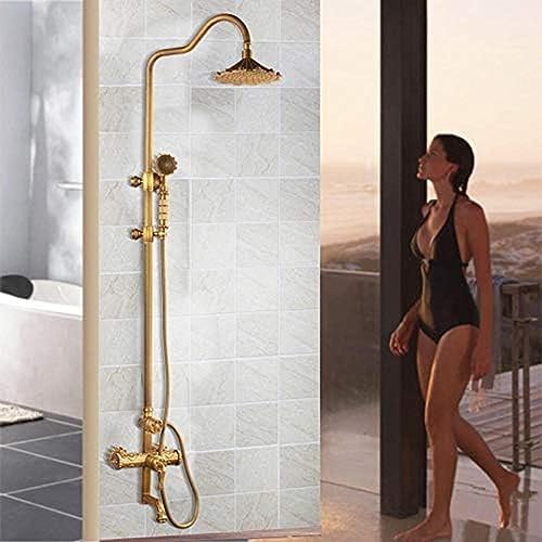 Antique Brass Hand-Held Wall-Mounted Bathroom Shower Set