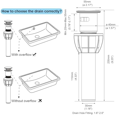 Bathroom Sink Drain Overflow Stopper with Gold Finish Clog-Free Design