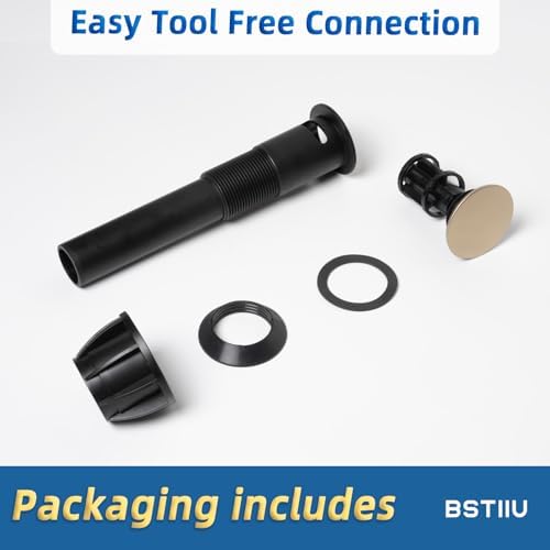 BSTIIU Bathroom Sink Drain with Overflow Anti-Clog Stopper