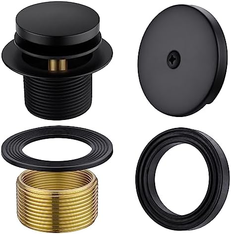 Brass Tip-Toe Tub Drain Kit Polished Matte Black