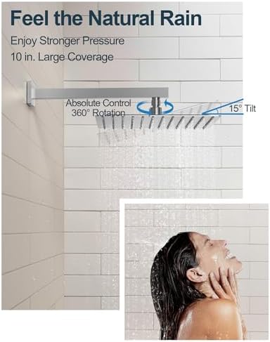 10 Wall-Mounted Shower Faucet with Pressure-Head System
