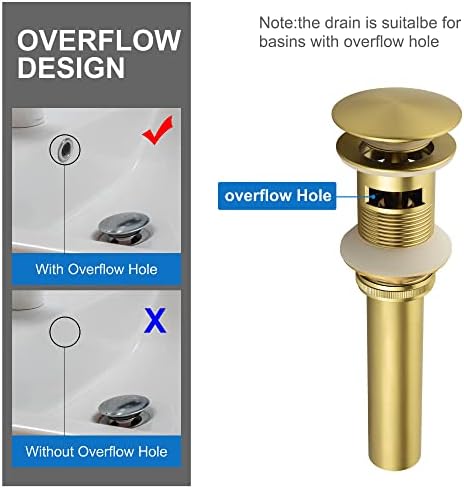 SHAMANDA Brass Bathroom Sink Drain Stopper
