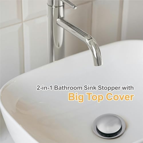 Chrome bathroom sink drain stopper 11-15 in universal fit