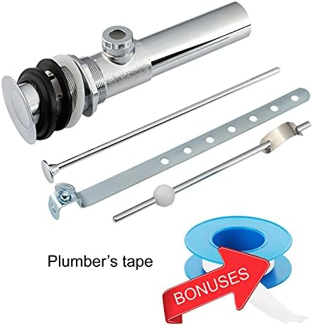 Artiwell Sink Pop-Up Drain Stopper Assembly with Lift Rod and Overflow