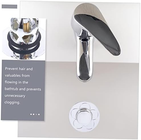Copper bathtub drain plug Silver finish prevents clogging easy to use