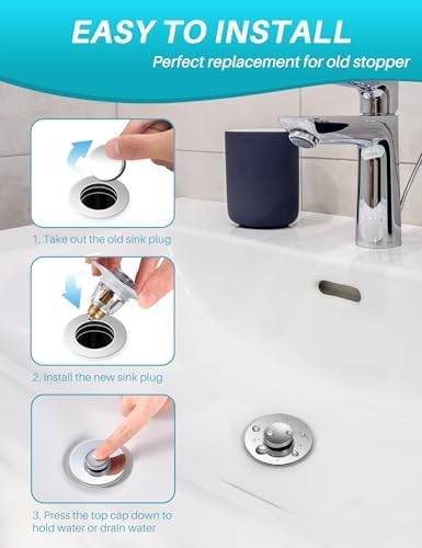 Sturdy 2-in-1 Sink Stopper Hair Catcher