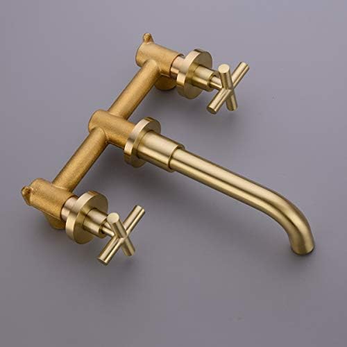 TRUSTMI Brushed Gold Bathroom Faucet with Pop Up Drain Bundle