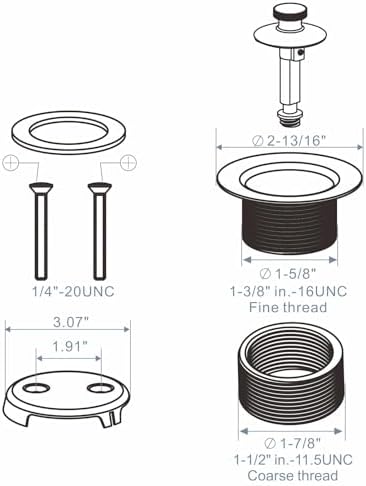 Solitaire Gold Brushed Tub Drain Kit for Bathtub Replacement