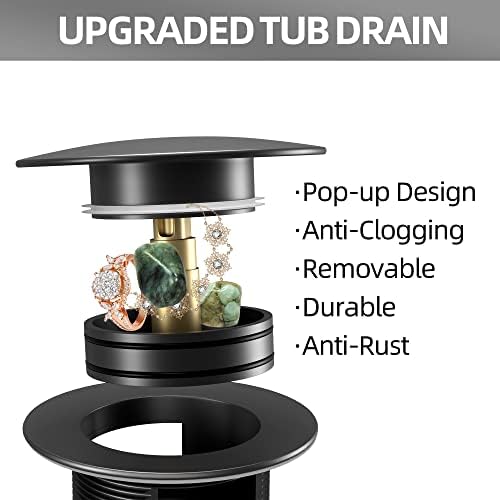 Freestanding Tub Drain with Matte Black