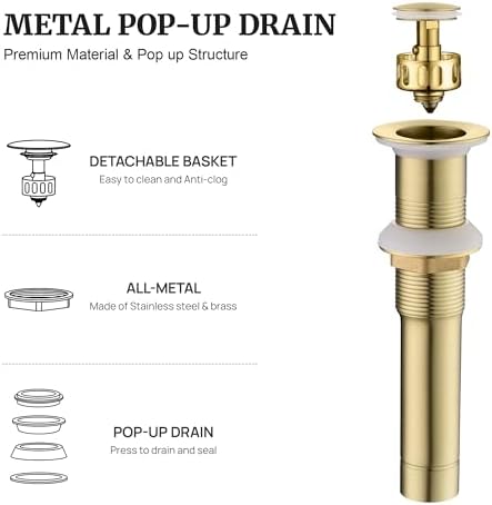 Bath Sink Drain Stopper with Filter Basket
