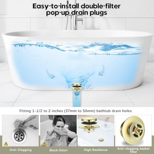 Universal Bathtub StopperBrushed Gold
