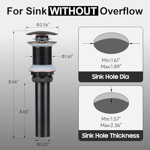 ESFORT 16219 OilRubbed Bronze Vessel Sink Drain for Bathrooms