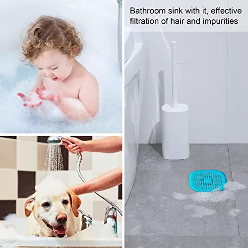 2-Piece Blue Shower Drain Hair Catcher for Bath Kitchen