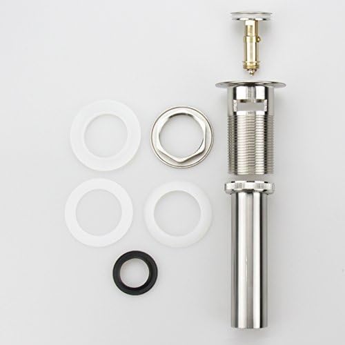 Experience Enhanced Bathroom with the Solid-Brass Vessel Faucet Drain in Brushed Nickel