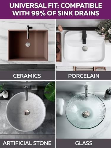 E Smooth Luxury Brushed Nickel Sink Drain with Anti-Leakage Push Button