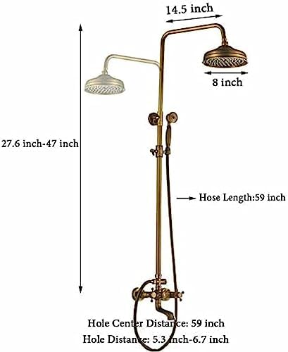 Antique Style Wall-Mounted Shower Faucet with 8-Inch Handles Unique Design