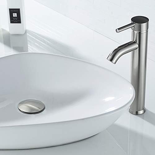 VOTON brushed nickel bathroom sink drain without overflow