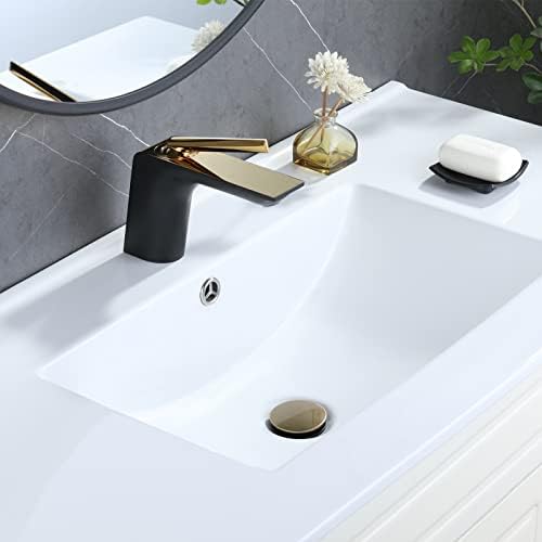 Bathroom Sink Drain Overflow Stopper with Gold Finish Clog-Free Design