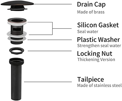 Professional Sink Drain Stopper for US Sinks Black