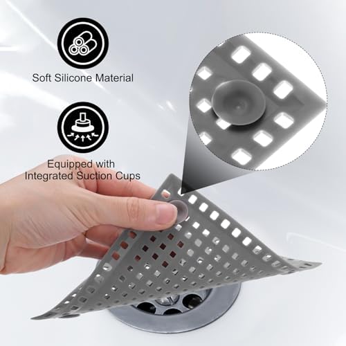 2-Piece Silicone Shower Drain Hair Catcher