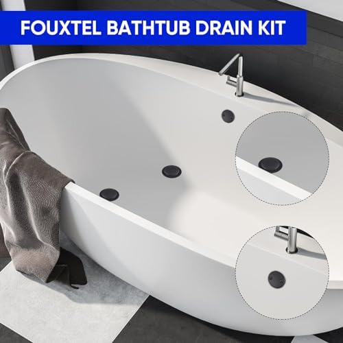 Premium Black Tub Drain Kit by FOUXTEL