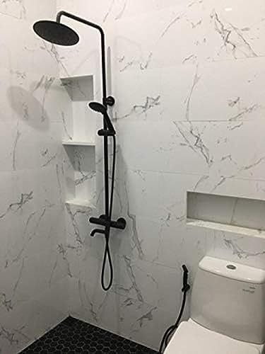 Matte Black 3-Way Thermostatic Bathroom Faucet with Rainfall Handheld