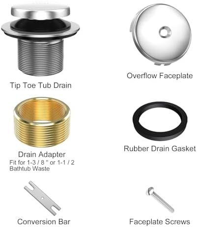 SmartFloBath bathtub drain tip-toe kit 1 choice for ease style