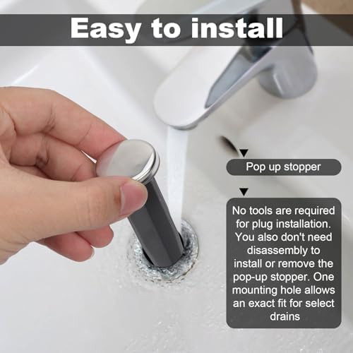 PEUTIER 2pcs Chrome Sink Pop Up Stoppers 1