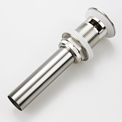 Experience Enhanced Bathroom with the Solid-Brass Vessel Faucet Drain in Brushed Nickel