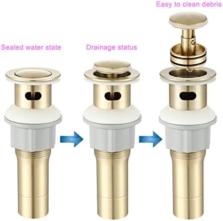 Bathroom Sink Drain Stopper with Overflow Stainless Steel