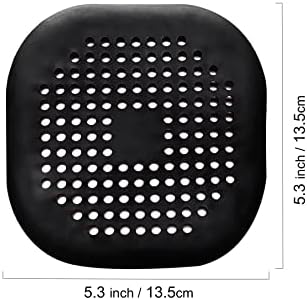 Philbinden 4 Piece Hair Catcher Drain Cover with Suckers Black