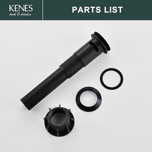 Kenes Pop-Up Sink Drain Matte Black Easy Installation Durable Design