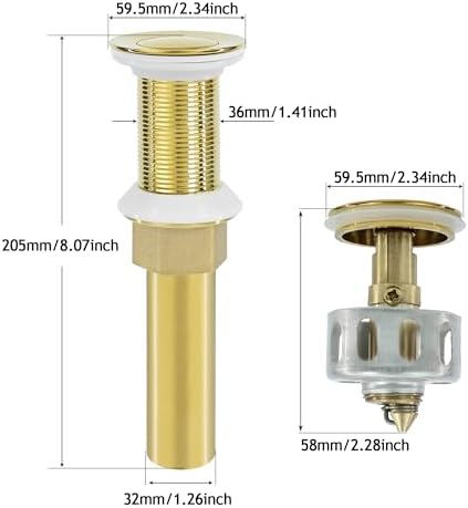 Premium Gold-Plated Stainless Steel Sink Drain