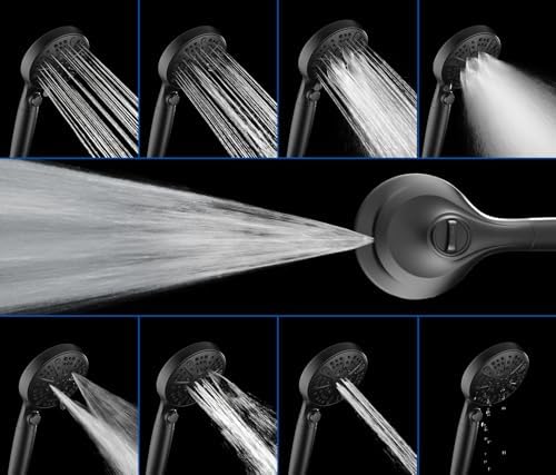 Black Dual-Purpose Shower Head Combo 10