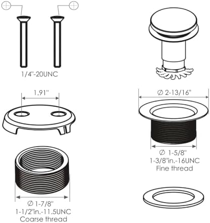 Elegant 11516 bathtub drain stopper with hair catcher