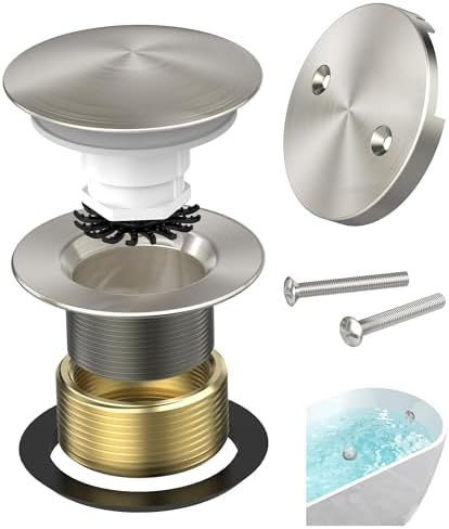 Luxurious Brushed Nickel Tub Drain Kit with Hair Catcher