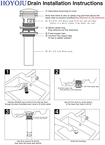 HOYOJU Pop Up Sink Drain