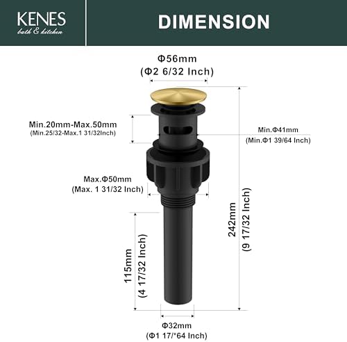 Easilier-install Pop Up Drain Kenses