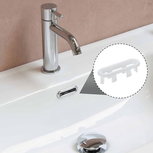Sturdy Durable Sink Overflow Cover in White